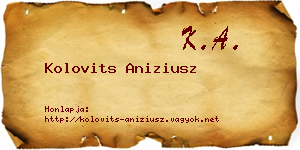 Kolovits Aniziusz névjegykártya